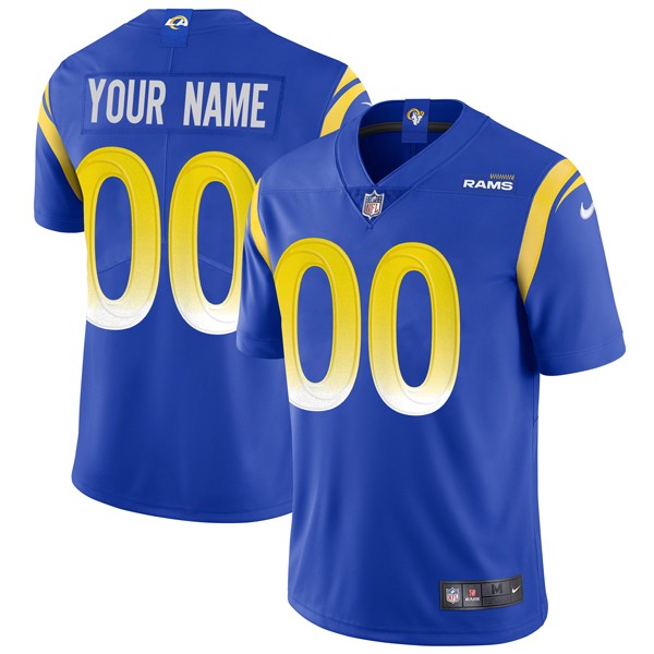 Personalized Men’s Los Angeles Rams Limited White Jersey Stitched Royal
