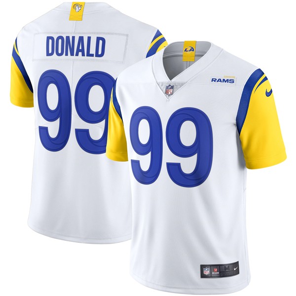 Personalized Men’s Aaron Donald Los Angeles Rams Limited White Jersey Stitched White