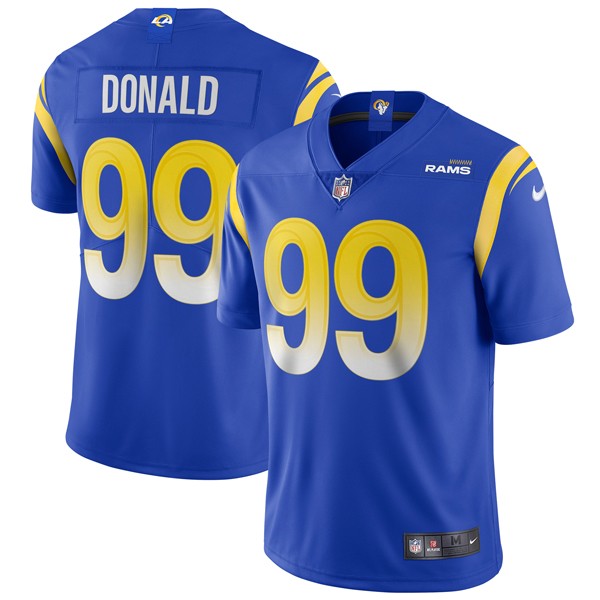 Personalized Men’s Aaron Donald Los Angeles Rams Limited White Jersey Stitched Royal