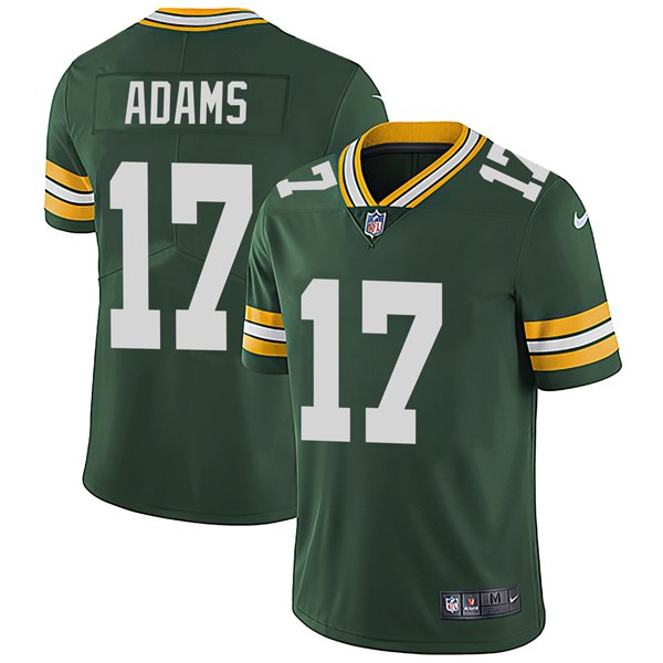 Personalized Men’s #17 Davante Adams Green Bay Packers Limited Jersey Stitched Green