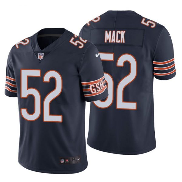 Personalized Men’s #52 Khalil Mack Chicago Bears Limited Jersey Stitched Navy