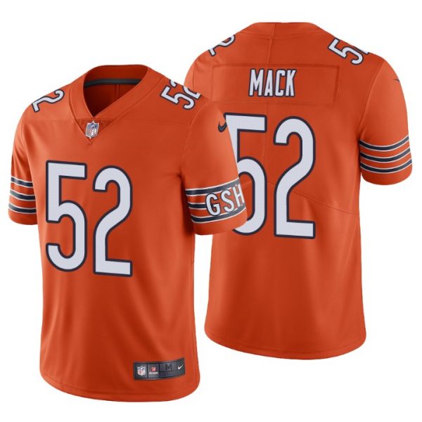 Personalized Men’s #52 Khalil Mack Chicago Bears Limited Jersey Stitched Orange