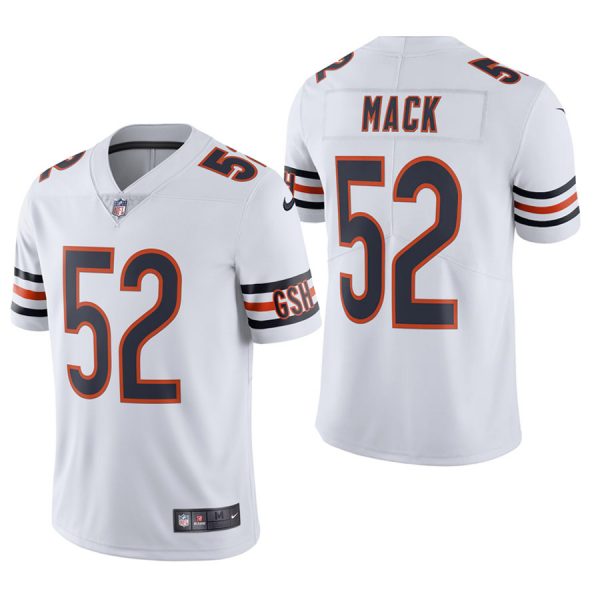 Personalized Men’s #52 Khalil Mack Chicago Bears Limited Jersey Stitched White