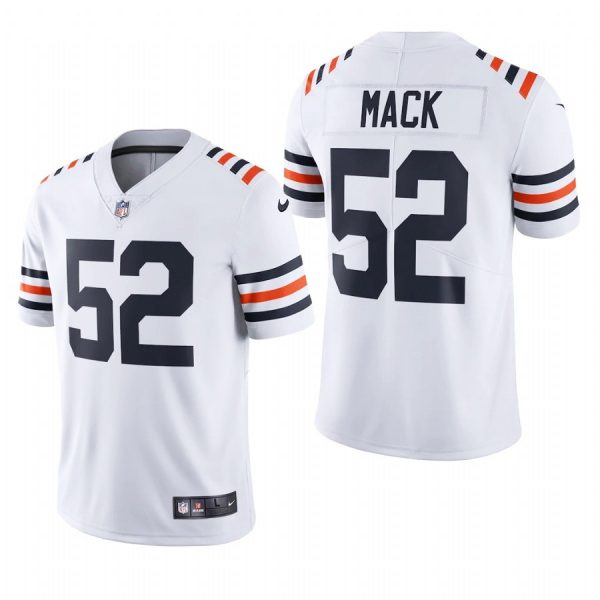 Personalized Men’s #52 Khalil Mack Chicago Bears Classic White Limited Jersey Stitched
