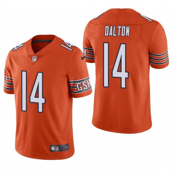 Personalized Men’s #14 Andy Dalton Chicago Bears Limited Jersey Stitched Orange