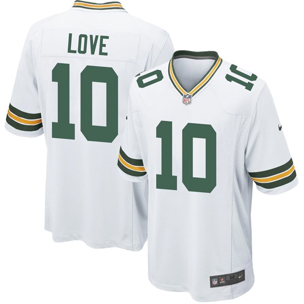 Personalized Men’s #10 Jordan Love Green Bay Packers Game Jersey Stitched White