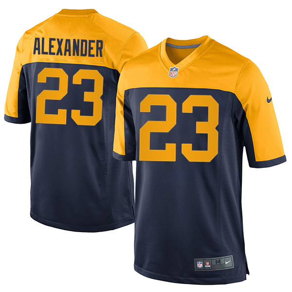 Personalized Men’s #23 Jaire Alexander Green Bay Packers Game Jersey Stitched Navy Yellow