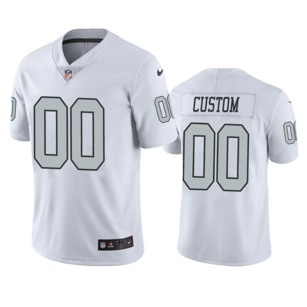 Personalized Men’s Las Vegas Raiders White Color Rush Limited Jersey Stitched