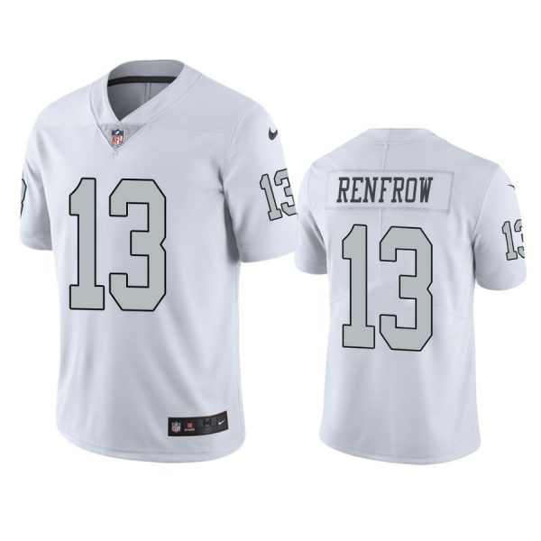 Personalized Men’s #13 Hunter Renfrow Las Vegas Raiders White Color Rush Limited Jersey Stitched