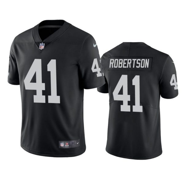 Personalized Men’s #41 Amik Robertson Las Vegas Raiders Limited Jersey Stitched Black