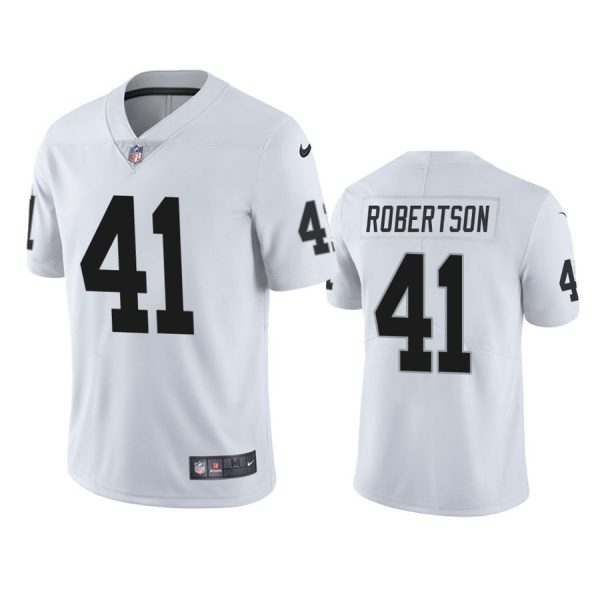 Personalized Men’s #41 Amik Robertson Las Vegas Raiders Limited Jersey Stitched White