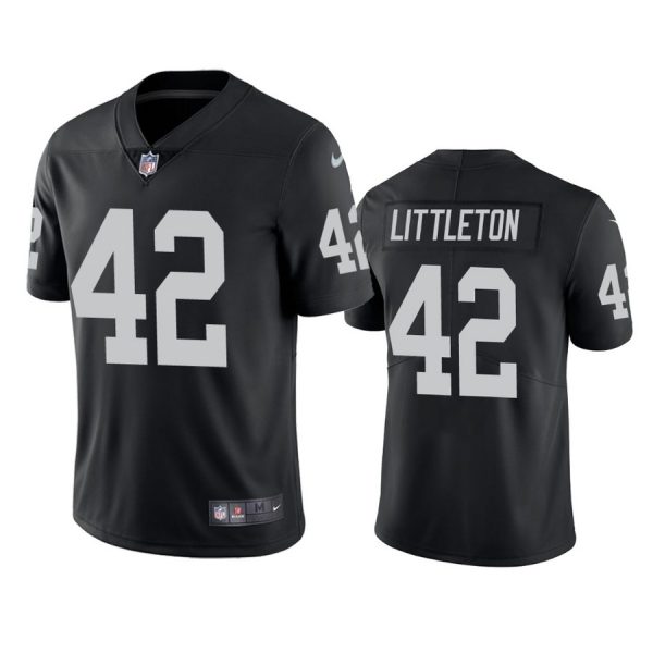 Personalized Men’s #42 Cory Littleton Las Vegas Raiders Limited Jersey Stitched Black