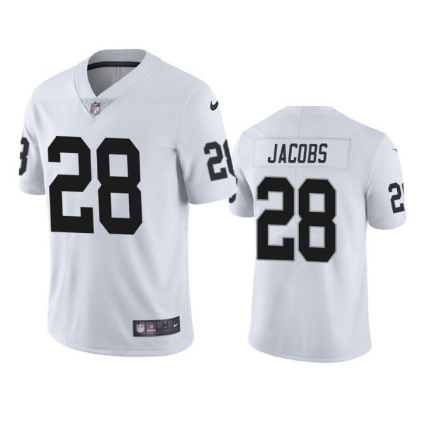 Personalized Men’s #28 Josh Jacobs Las Vegas Raiders Limited Jersey Stitched White