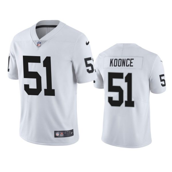 Personalized Men’s #51 Malcolm Koonce Las Vegas Raiders Limited Jersey Stitched White