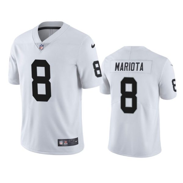 Personalized Men’s #8 Marcus Mariota Las Vegas Raiders Limited Jersey Stitched White