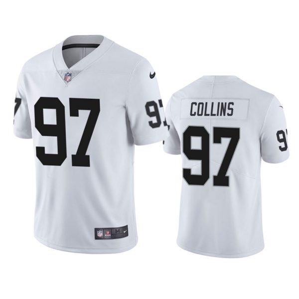 Personalized Men’s #97 Maliek Collins Las Vegas Raiders Limited Jersey Stitched White
