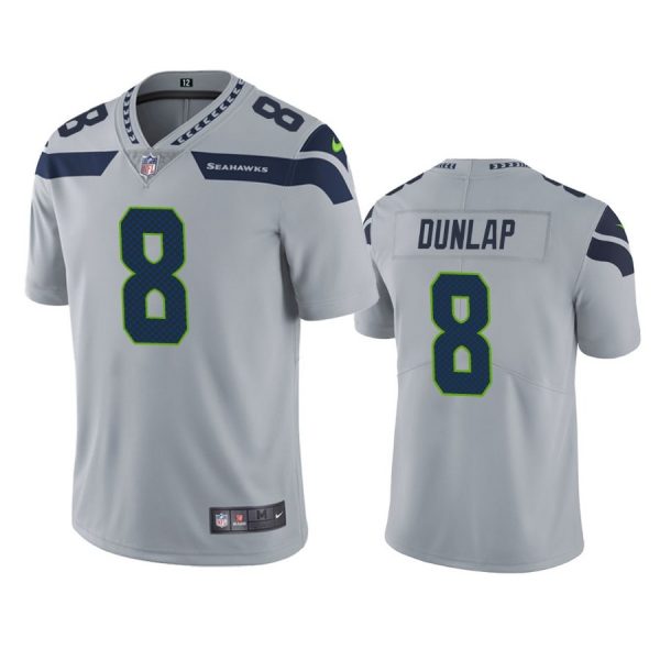 Personalized Men’s #8 Carlos Dunlap Seattle Seahawks Limited Jersey Stitched Gray