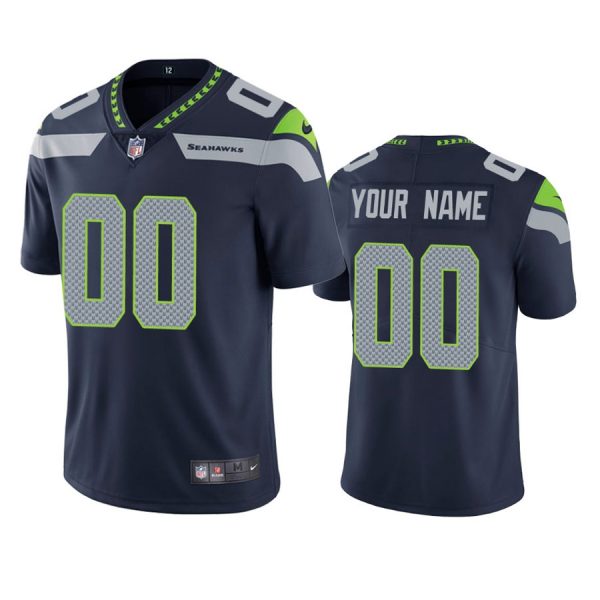 Personalized Men’s Seattle Seahawks Limited Jersey Stitched Navy
