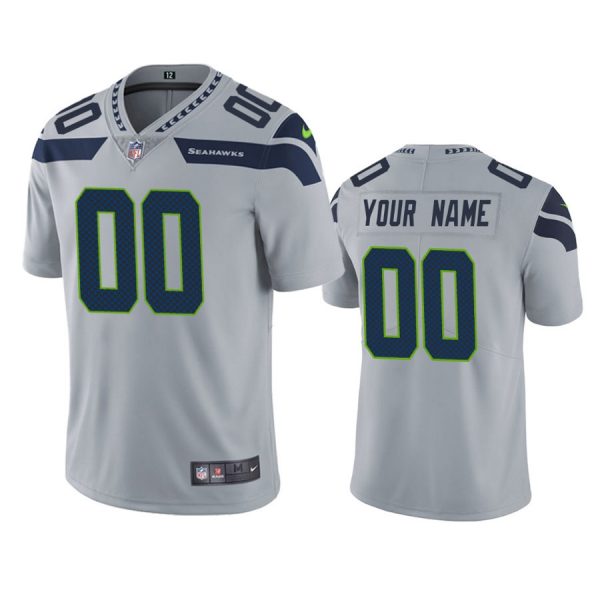 Personalized Men’s Seattle Seahawks Limited Jersey Stitched Gray