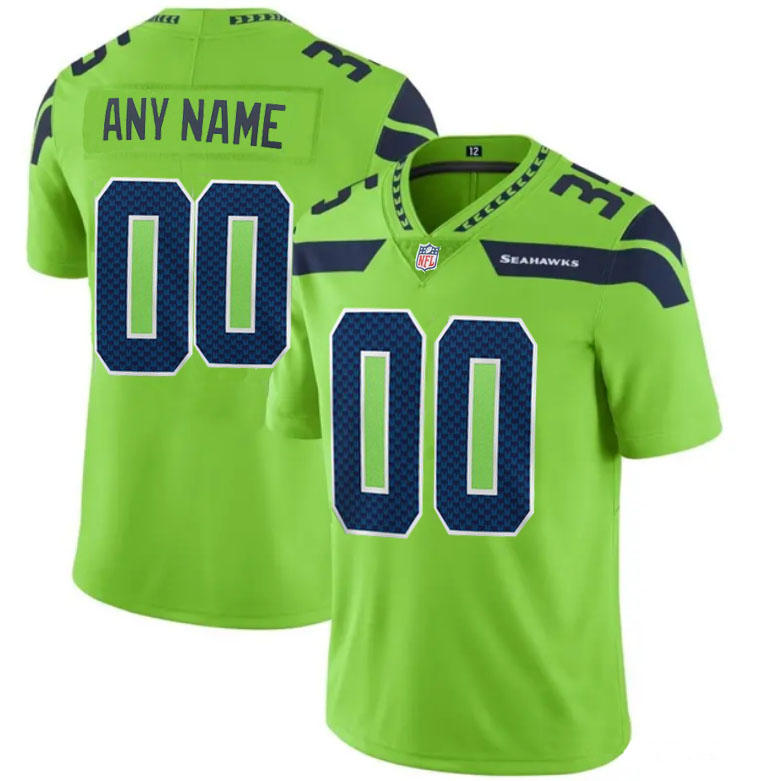 Personalized Custom Men’s Neon Green Seattle Seahawks Limited Jersey