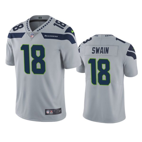 Personalized Men’s #18 Freddie Swain Seattle Seahawks Limited Jersey Stitched Gray