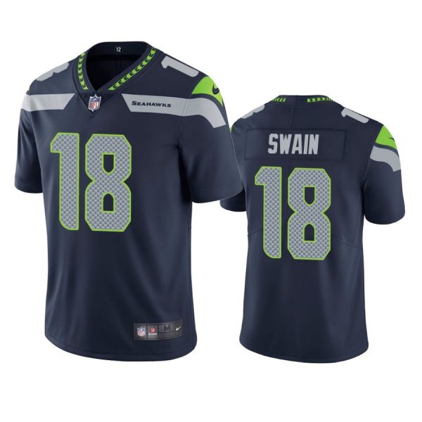 Personalized Men’s #18 Freddie Swain Seattle Seahawks Limited Jersey Stitched Navy