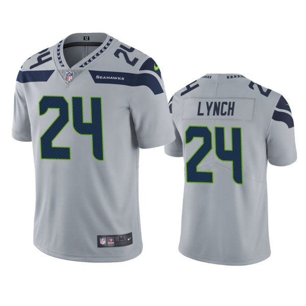 Personalized Men’s #24 Marshawn Lynch Seattle Seahawks Limited Jersey Stitched Gray
