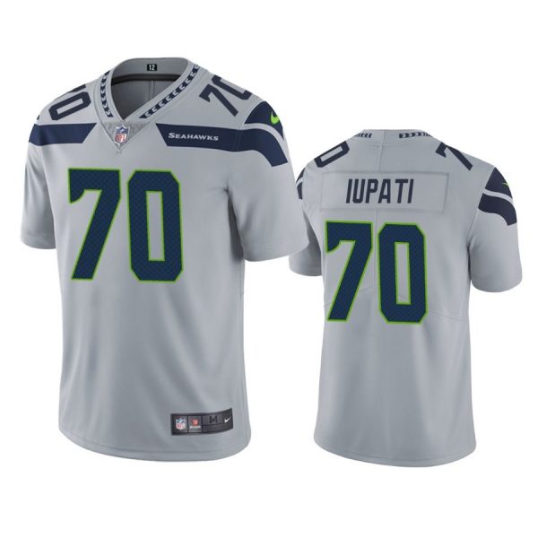 Personalized Men’s #70 Mike Iupati Seattle Seahawks Limited Jersey Stitched Gray