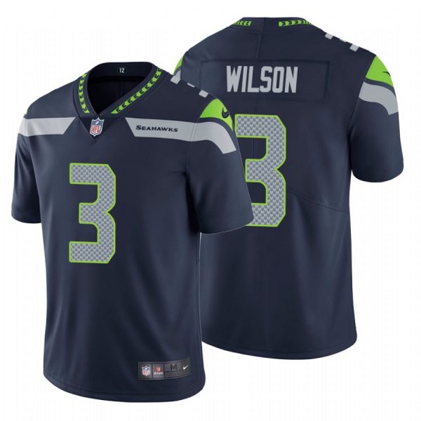 Personalized Men’s #3 Russell Wilson Seattle Seahawks Limited Jersey Stitched Navy
