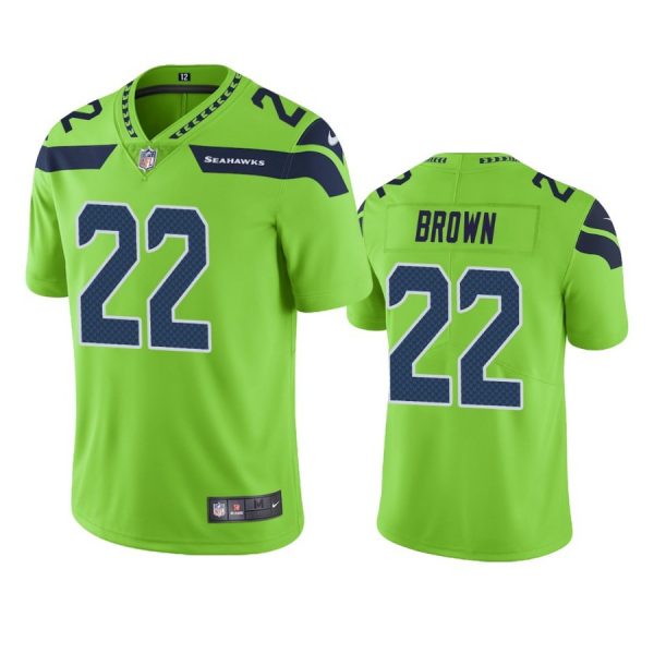 Personalized Men’s #22 Tre Brown Seattle Seahawks Limited Jersey Stitched Green