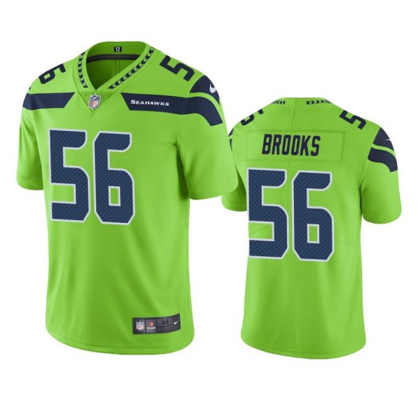 Personalized Men’s #56 Jordyn Brooks Seattle Seahawks Neon Green Color Rush Limited Jersey Stitched