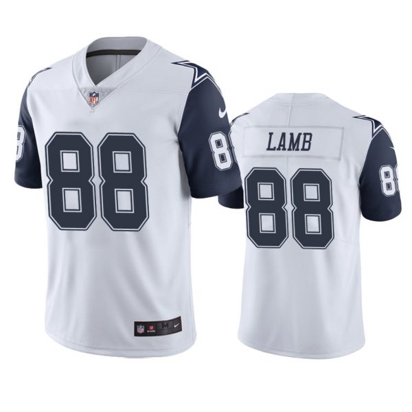Personalized Men’s #88 Ceedee Lamb Dallas Cowboys White Color Rush Limited Jersey Stitched