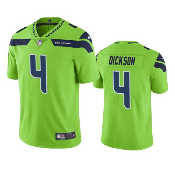 Personalized Men’s #4 Michael Dickson Seattle Seahawks Neon Green Color Rush Limited Jersey Stitched