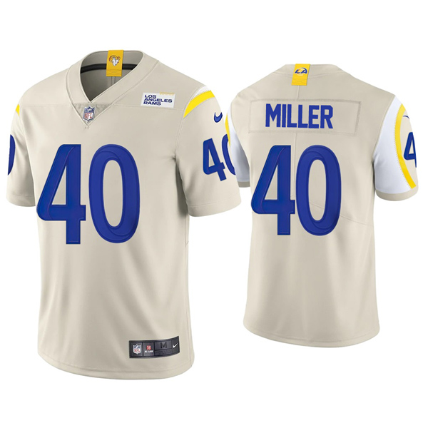 Personalized Men’s Von Miller Los Angeles Rams Limited White Jersey Stitched Bone