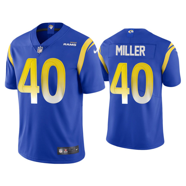 Personalized Men’s Von Miller Los Angeles Rams Limited White Jersey Stitched Royal