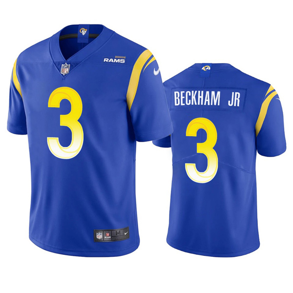 Personalized Men’s Odell Beckham Jr. Los Angeles Rams Limited Royal Jersey Stitched Royal