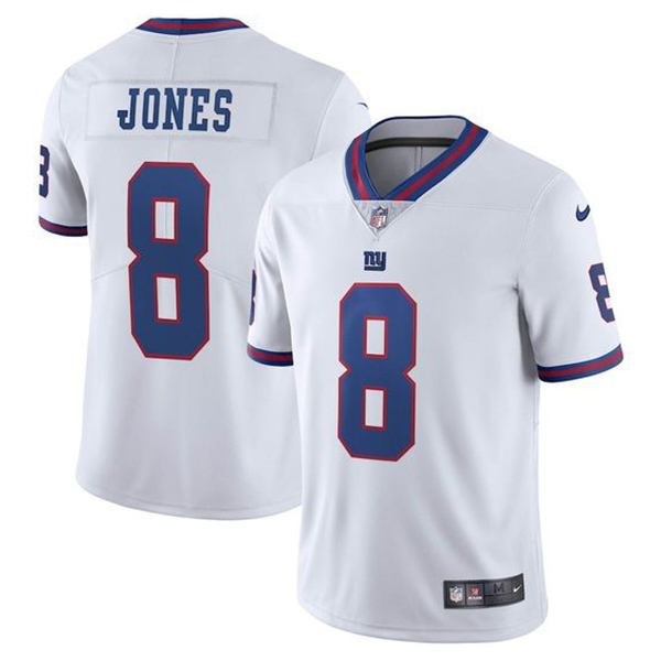 Personalized Men’s #8 Daniel Jones New York Giants Limited Stitched Jersey White