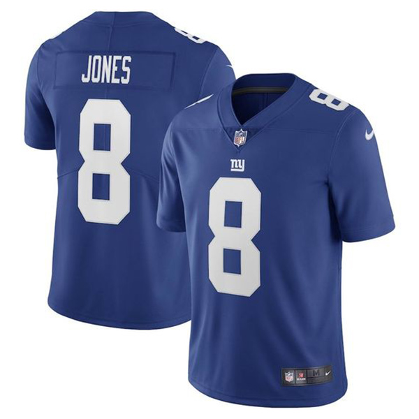 Personalized Men’s #8 Daniel Jones New York Giants Limited Stitched Jersey Royal