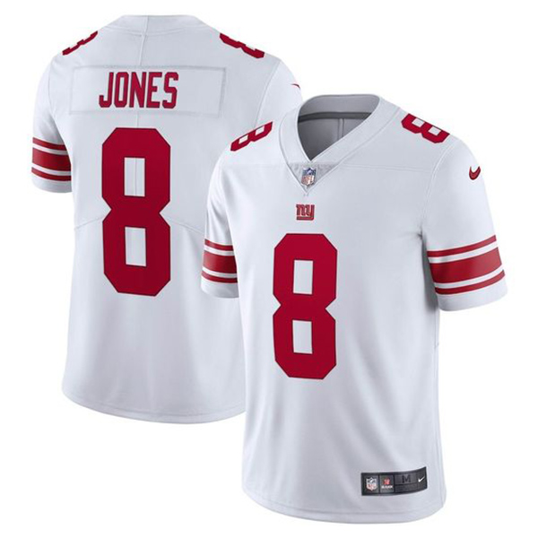 Personalized Men’s #8 Daniel Jones New York Giants Limited Stitched Jersey White
