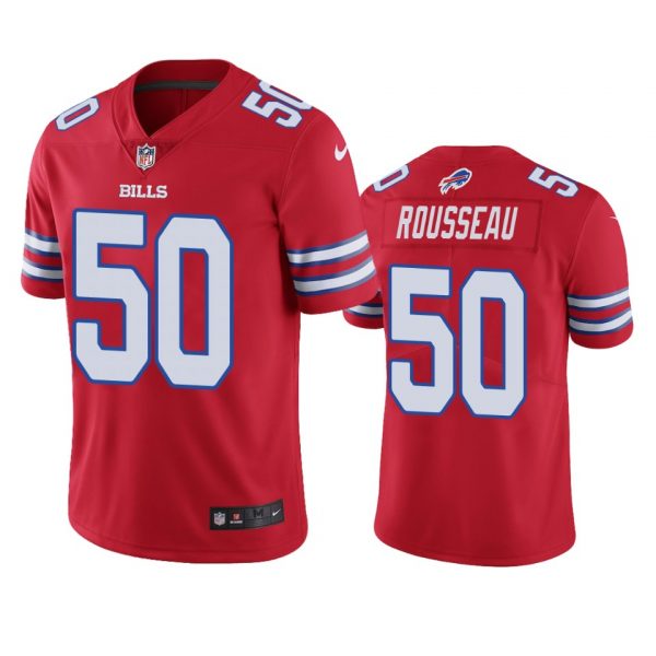 Personalized Men’s #50 Gregory Rousseau Buffalo Bills Limited Jersey Stitched Red