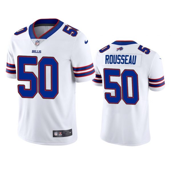 Personalized Men’s #50 Gregory Rousseau Buffalo Bills Limited Jersey Stitched White