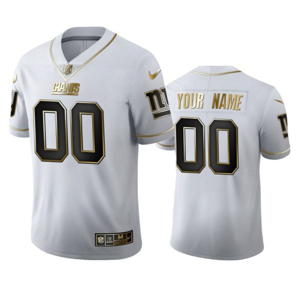 Personalized Men’s New York Giants Golden Limited Stitched Jersey White