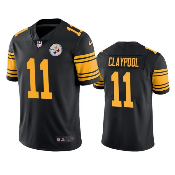 Personalized Men’s #11 Chase Claypool Pittsburgh Steelers Black Color Rush Limited Jersey Stitched