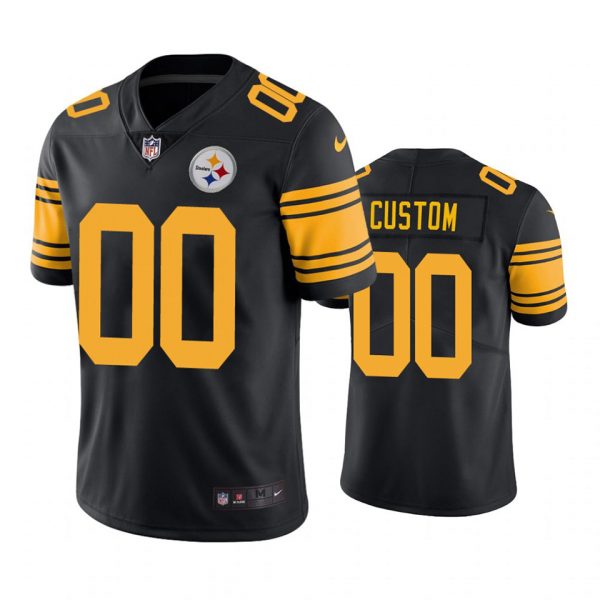 Personalized Men’s Pittsburgh Steelers Black Color Rush Limited Jersey Stitched