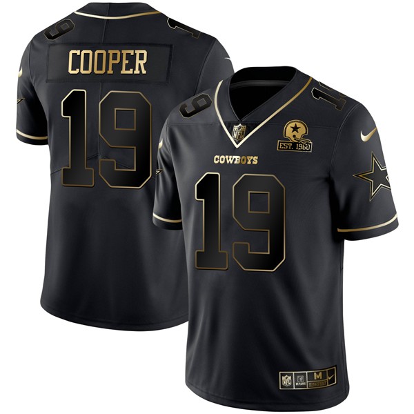 Personalized Men’s Amari Cooper Dallas Cowboys Black Golden 1960 Patch Limited Jersey Stitched