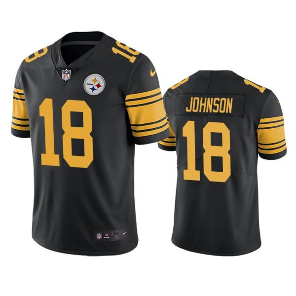 Personalized Men’s #18 Diontae Johnson Pittsburgh Steelers Black Color Rush Limited Jersey Stitched