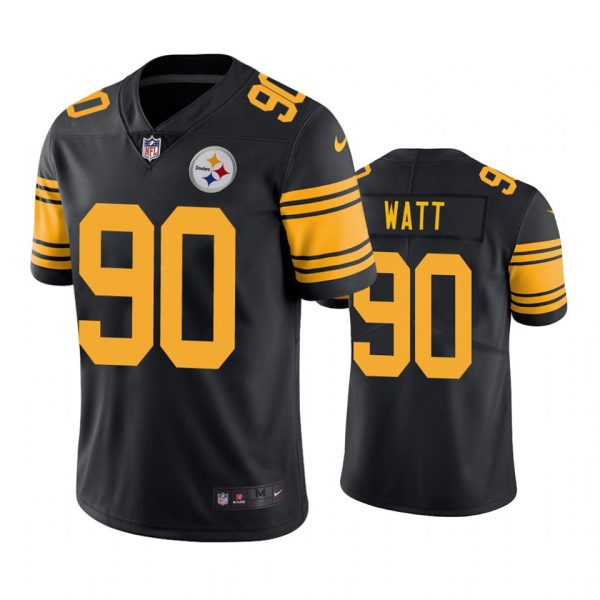 Personalized Men’s #90 T.J. Watt Pittsburgh Steelers Black Color Rush Limited Jersey Stitched