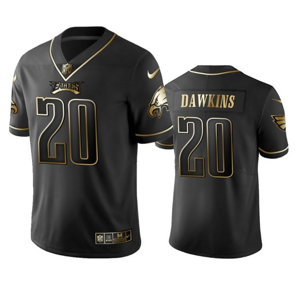 Personalized Men’s Brian Dawkins Philadelphia Eagles Golden Limited Jersey Stitched Black
