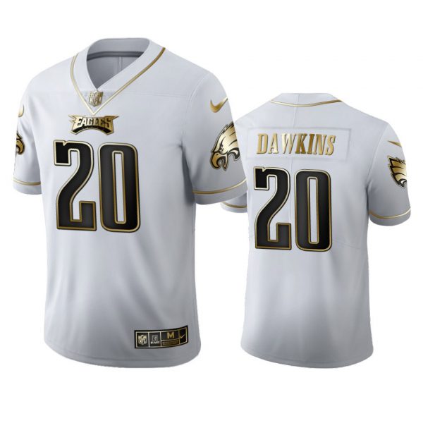 Personalized Men’s Brian Dawkins Philadelphia Eagles Golden Limited Jersey Stitched White