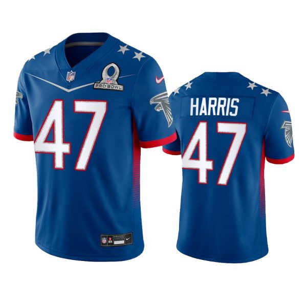 Personalized Men’s Josh Harris Atlanta Falcons 2022 NFC Pro Bowl Stitched Jersey Royal